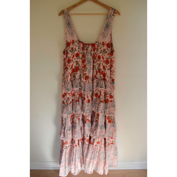 Anthropologie Sleeveless Square-Neck Tiered Midi Dress Size 1X - Picture 7 of 8